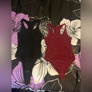 Fashion Nova - Basic Black and Red Tank Top Bodysuits 2x, Small